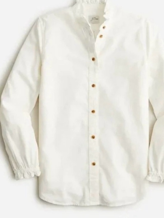 J. Crew Tops - J.Crew Classic-fit ruffleneck shirt in corduroy Size 0.